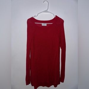 Red long sleeve sweater, Old Navy, XL